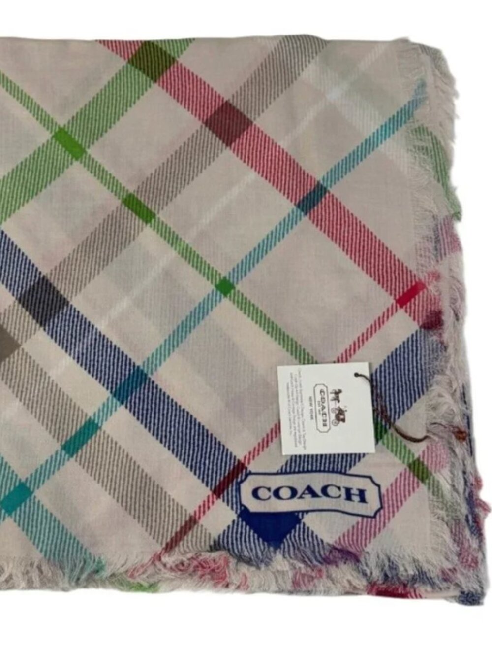 🔥 3 NWT Coach Scarves Bundle Daisy Madras Bonnie Boucle Tattersall Designer Set - Picture 2 of 4